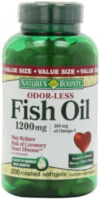 Nature's Bounty Odorless Fish Oil 1200mg (value Size), 200-Count, Omega 3