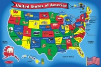 Melissa & Doug USA Map 51 pcs Floor Puzzle