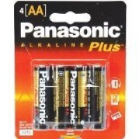 Panasonic AM-3PA/4B Alkalineplus AA Batteries, 4 Pack (Black)