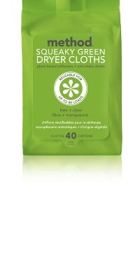 Method Squeaky Green Dryer Clothes Free & Clear, 40ct Bags (Pack of 6)