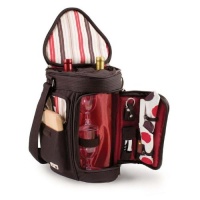 Picnic Time Meritage Insulated Triangular Wine and Cheese Cooler Tote, Moka