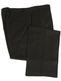 Ralph Lauren Mens Flat Front Solid Black Dress Pants