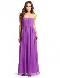 BCBGMAXAZRIA Women's Amber Cascade Strapless Long Gown, Dark Iris, 8