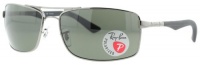 Ray-Ban RB3465 Glass Sunglasses 64 mm, Polarized, Gunmetal/Polarized Green