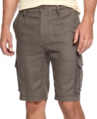 Support your personal style army with these lightweight cargo shorts from BOSS Black. Perfect for your summer arsenal.