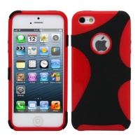 Fosmon HYBO Series TPU + PC Splash Design Case for Apple iPhone 5 - Red / Black