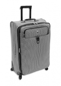 London Fog Luggage Chelsea Check 25 Inch 360 Expandable Upright Suiter, Black/White Check, One Size