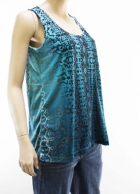 Kenneth Cole Women's Python Aqua Tank Top Cami Shirt SW212113-PYTHON- Large