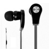 eVogue Super Bass Stereo Earbuds Headphones with Microphone, 2.5mm to 3.5mm Audio Adatptor, Tangle Free Flat Cable - Black