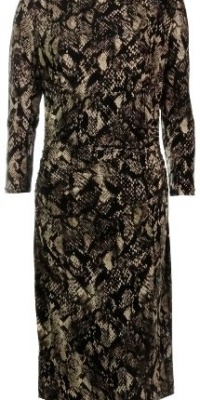 Lauren Ralph Lauren Women's Snakeskin Printed Jersey Dress (8, Black/Tan)