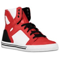 Supra Skytop Youth Kids Boys Size 4 Red Athletic Sneakers Leather Skate Shoes