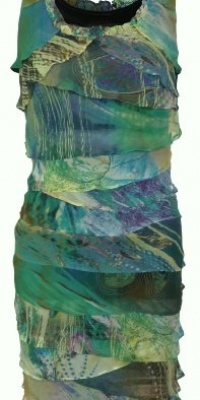 S L Fashions Women's Printed Chiffon Tank Tiered Dress