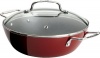 T-fal Simply Delicioso C1075264 Nonstick Dishwasher Safe Hard Enamel 3.4-Quart Caldero with Glass Lid Cookware, Red