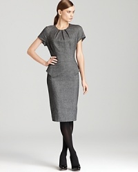 Classic meets contemporary as a flattering peplum waist adorns a tweed BASLER dress for an impeccably chic approach to your 9-to-5 repertoire.