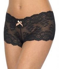 Hanky Panky After Midnight Peek-A-Boo Open Crotch Lace Brief, LARGE, Black