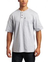 Key Industries Men's Short Sleeve Heavyweight 3-Button Pocket Henley