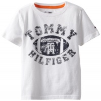 Tommy Hilfiger Boys 2-7 Short Sleeves Buster Tee, White, 07 Regular