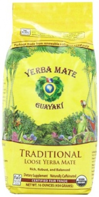 Guayaki Traditional Mate, Traditional Organic Loose Yerba Mate, 16 Ounce package