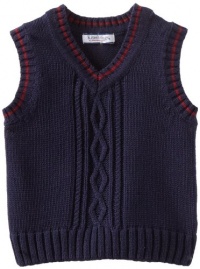 Kitestrings Baby-Boys Infant Cotton Cable Sweater Vest, Peacoat Navy, 18M