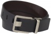 Calvin Klein Men's 38mm Feather Edge Semi Shine Belt with Smooth Leather Harness and Engraved Logo