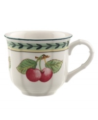 Bring the lush bounty of the French countryside to your table with this cheery after-dinner cup. Fresh summer fruits and leaf garland adorn durable porcelain from Villeroy & Boch.