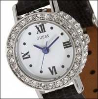 Guess Women's U85135L1 Silver Leather Quartz Watch with Silver Dial