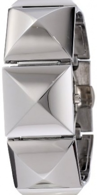 Vince Camuto Women's VC/5027SVSV Silver-Tone Covered Dial Pyramid Bracelet Watch