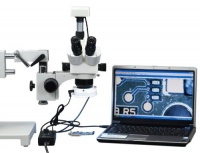 OMAX 5X-80X Trinocular Zoom Dual-Bar Boom Stand Stereo Microscope with 3.0MP USB Digital Camera