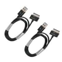 KHOMO Pack of 2pcs Super Long 6ft (SIX Feet!) USB Data Charging Cable for Asus Eee Pad Transformer Prime TF101 TF201 TF700 (High Quality Rubberized Cable, not cheap Plastic)