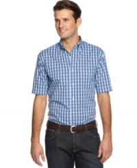 Versatile plaid makes this Club Room shirt a classic staple for any occasion.