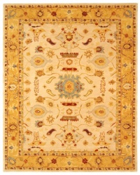 Safavieh Anatolia Collection Handmade Ivory and Gold Hand-Spun Wool Area Rug, 6-Feet by 9-Feet