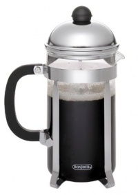 BonJour Polished Stainless Steel Monet French Press, Black, 3-Cup