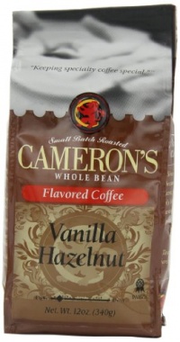 Cameron's Vanilla Hazelnut Whole Bean Coffee, 12-Ounce Bags (Pack of 3)