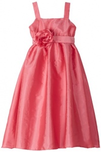 Us Angels Girls 2-6X Empire Dress With Sash and Fabric Flower, Brite Pink, 4