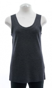 Eileen Fisher Charcoal Grey Soft Merino Scoop Neck Tank Top X-Small