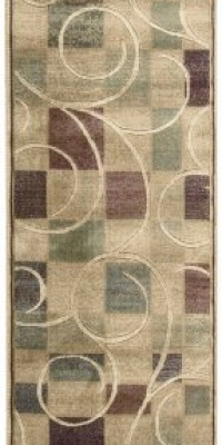 Nourison Interpretations Beige Geometric 3.6-Feet by 5.6-Feet Polyacrylic Area Rug