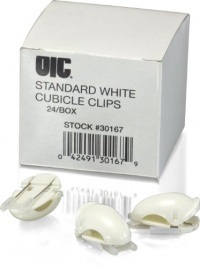 Officemate Cubicle Clips, White, Box of 24 (30167)