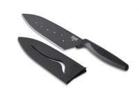 Kuhn Rikon 6-Inch Nonstick Colori Santoku Knife, Black