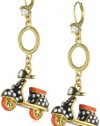 Betsey Johnson 60's Mod  Polka Dot Scooter Drop Earrings