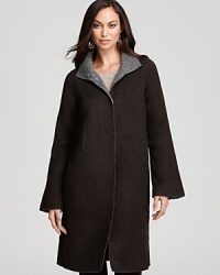 Striking yet sumptuous, this Eileen Fisher coat pairs a generous silhouette with plush alpaca for a standout addition to your cold-weather collection.