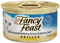 Fancy Feast Gourmet Cat Food, Grilled Ocean Whitefish & Tuna Feast in Gravy, 3-Ounce Cans (Pack of 24)