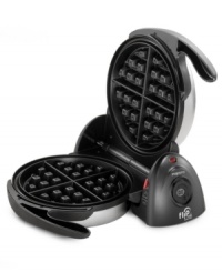 Wake up and smell the waffles any morning with this quick and easy Belgian waffle maker. Features a rotating design for perfect, fluffy, and extra-thick Belgian waffles in minutes. One-year warranty. Model 03510.