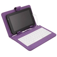 HDE® Hard Cover Case with Keyboard for 7 Tablet - Purple