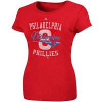 MLB Majestic Shane Victorino Philadelphia Phillies Women's Ladies Man Player T-Shirt - Red