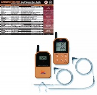 Maverick ET732 Long Range Wireless Dual 2 Probe BBQ Smoker Meat Thermometer Set with Original Meathead Meat Temperature Magnet Guide copper