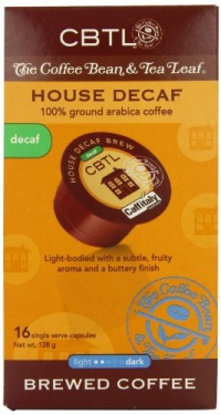 CBTL House Decaf Brew Coffee Capsules By The Coffee Bean & Tea Leaf, 16-Count Box