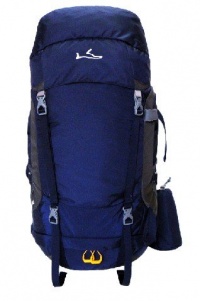 Cuscus 50l Internal Frame Backpack with Walking Stick Hook Bottle Pocket Rain Cover - Blue