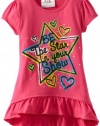 Beautees Girls 2-6X Tunic Ruffle, Hot Pink, 5