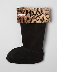 Hunter Welly fleece sock liners will keep your feet warm and trendy in exotic, leopard-printed fleece. They're a perfect pairing with your favorite Hunter Boot styles (not included).