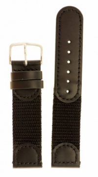 Men's Swiss Army Style Watchband - Color Black Size: 19mm Watch Band